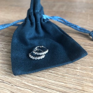 Lola Silver Hoop Earrings - 925 Sterling Silver, Bridesmaid Earrings, Dainty Earrings, Statement Earrings