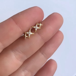 Star Stud Earring - 14k Gold Plated, Dainty Stud Earrings, Small Stud Earring