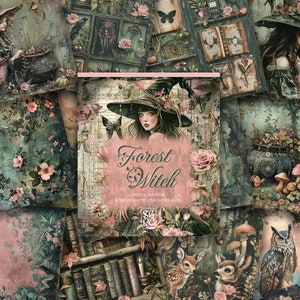 Forest Witch : bloc d'impressions décoratif pour scrapbooking, fabrication de cartes, travaux manuels, impression éphémère de haute qualité
