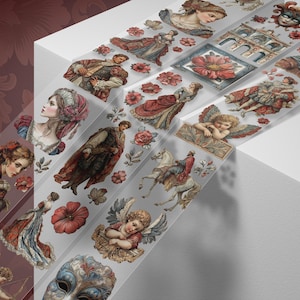 Matte PET-tape uit de Venetiaanse renaissance - historische fantasiedagboekstickers