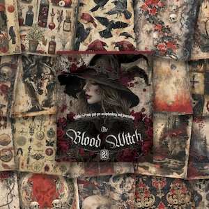 The Blood Witch: Gothic Prints Pad Decoratief papier voor scrapbooking, kaarten maken, knutselen, hoogwaardige efemere afdrukken
