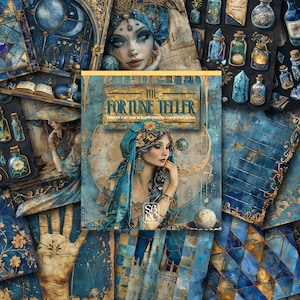 The Fortune Teller: Fantasy Ephemera Prints Pad Decoratief papier voor scrapbooking, kaarten maken, knutselen, hoogwaardige afdruk
