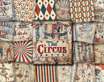 The Circus: vintage papierblok, junkjournal, scrapbooking en kaarten maken