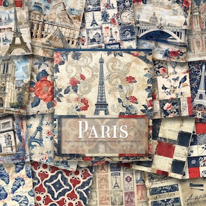 Paris : bloc d'impression sur le thème des voyages et du tourisme, papier décoratif pour scrapbooking, fabrication de cartes, loisirs créatifs