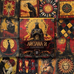 Arcana 2 : Tarot-Themed Prints Pad, Dekorpapier für Scrapbooking, Karten machen, Kunst und Handwerk