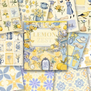 Zeste de citron : bloc-notes décoratif vintage pour impressions éphémères pour scrapbooking, fabrication de cartes, travaux manuels créatifs, livre imprimé de haute qualité