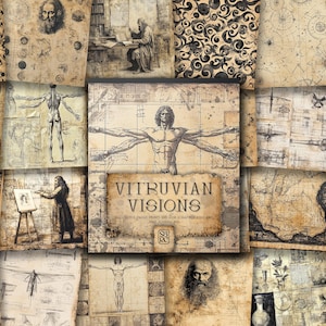 Vitruvian Visions Paper Pad: Da Vinci Historical Prints for Junk Journaling