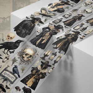 Plague Doctor Matte PET Tape - Gothic Journal Stickers