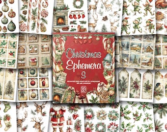 Papier świąteczny 3: Junk Journal & Scrapbook Fussy Cuts