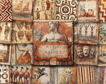 Myths and Marble: Ancient Greek Paper Pad, Scrapbooking & Junk Journals