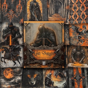 The Lost Knight : Gothic Knight Themed Prints Pad, Gothic Fantasy Dekoratives Papier für Scrapbooking, Kartengestaltung, Fantasy Junk Journal Papier