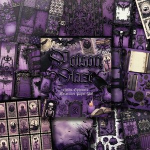 Poison Haze: Gothic Ephemera Prints Pad Decoratief papier voor scrapbooking, kaarten maken, knutselen, hoogwaardige print