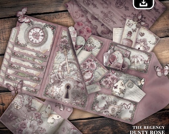 Regency Rose Junk Journal Kit: Vintage DIY Folio (Digital Download, A4/US Letter Size)