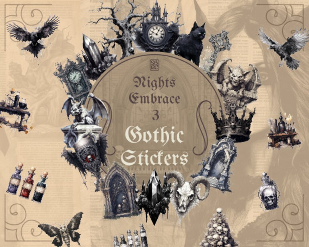 24pcs Gothic Sticker Pack for Scrapbooking and Card Making - Etsy UK