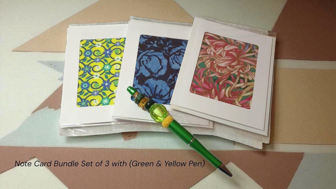 Note Card With Pen Bulk Note Cards/beaded Pen Bundle Set - Etsy