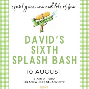 Super Soaker Birthday Invitation