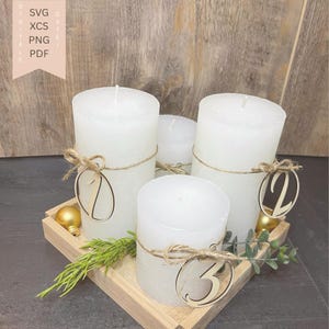 Lasercut file SVG / cutting file / Advent wreath numbers