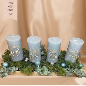 Advent Numbers Pendant SVG Png PDF XCS – File for Laser & Plotter – Advent Wreath Decoration Digital Download