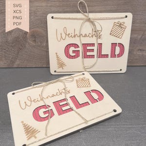 SVG file card laser plotter • digital craft template • Xtool XCS • money gift card DIY • cutting plotter svg png pdf
