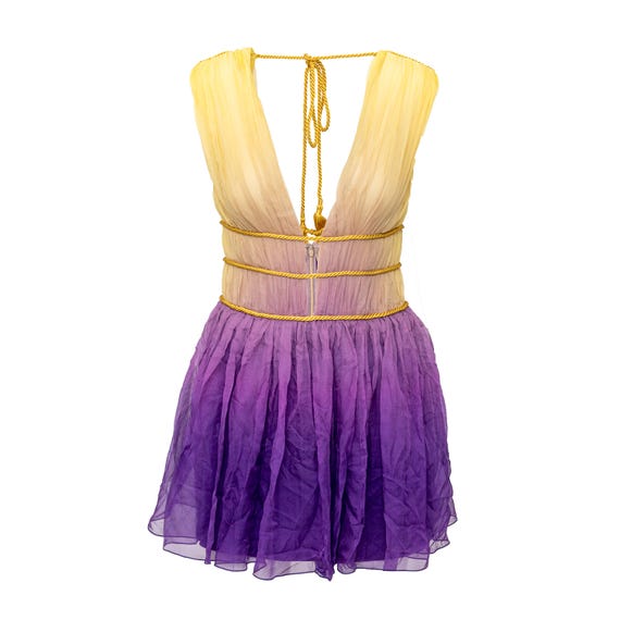 alberta ferretti mini dress Alberta Ferretti Gathered Sleeveless Mini Dress