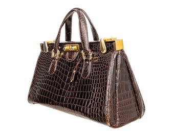 Vintage Crocodile Leather Handbag