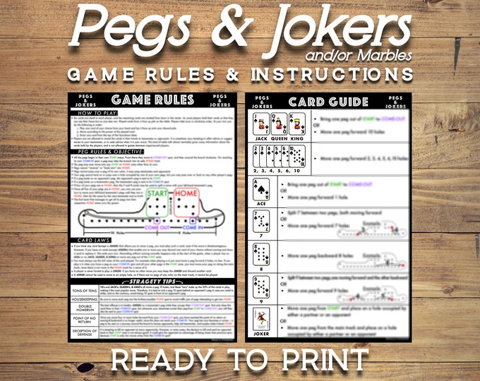 Pegs and Jokers Instructions Manual – Easy to Understand – Custom ...