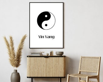 Yin Yang Wall Art,  Digital Downloaded, Vector, Printable Wall Art, Wall Decor