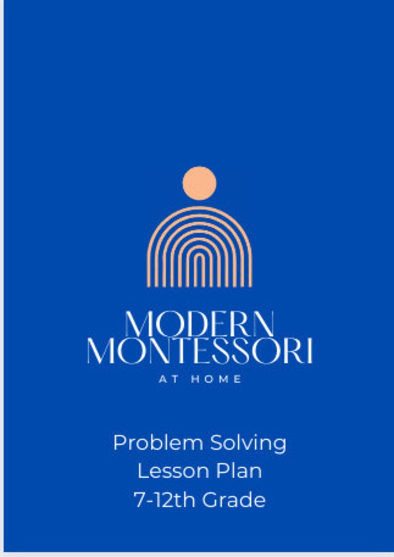 Problem Solving Lesson Plan for Montessori / CTE / Home School - Etsy