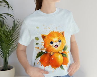 Orange Cat Short Sleeve Tee