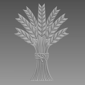 Espiguillas de trigo. Alivio. Modelo 3D para CNC.