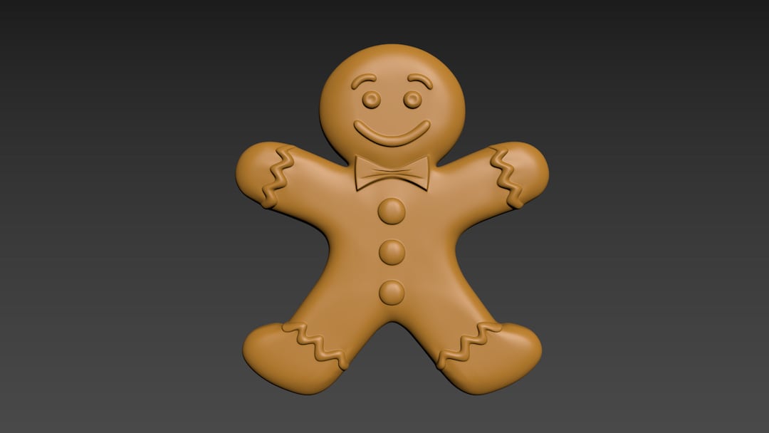 Gingerbread Man. 3D Print Model. STL. Christmas. Etsy