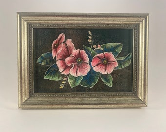 Framed Flower Artwork Watercolors Oils Scratchboard by Dorothy Blalock