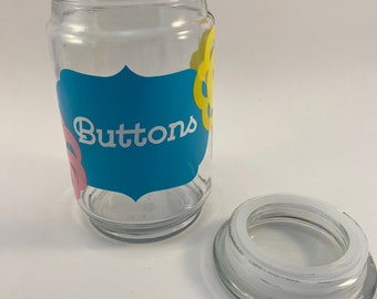 Glass Button Jar