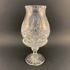 Vintage Gorham Full Lead Crystal King Edward Hurricane Lamp with Candlestick Base