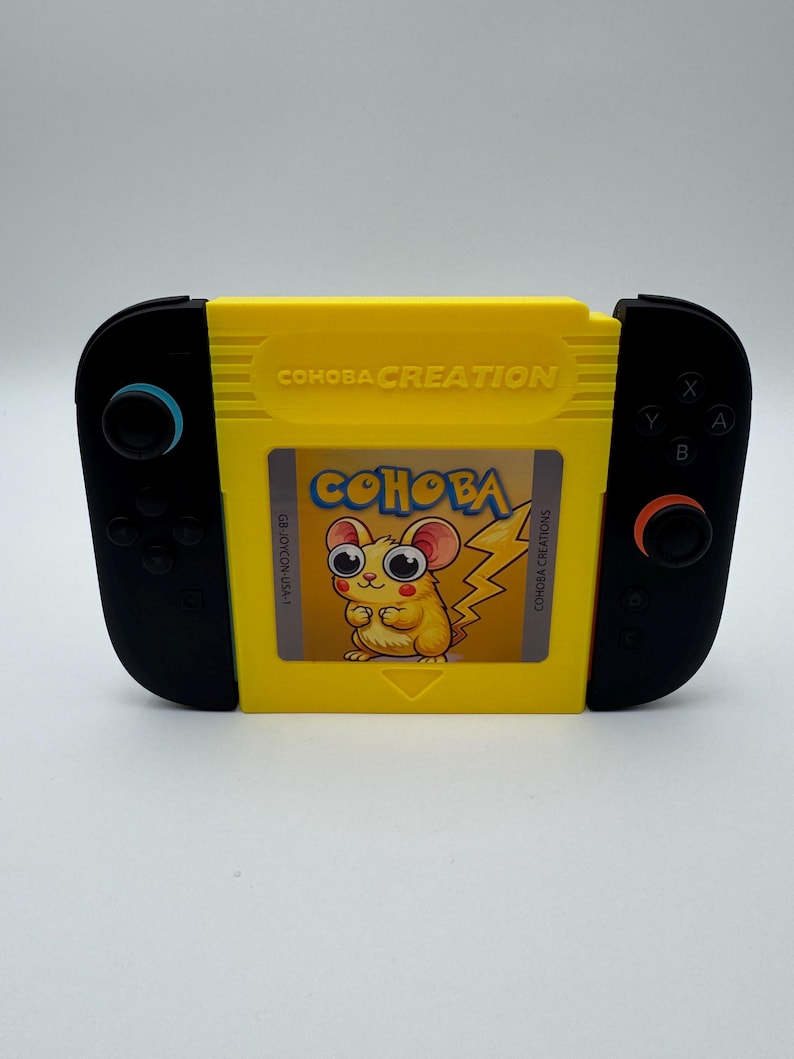 Parody Pokemon Yellow Game Boy Game Cart Joy Con Adapter Switch 1 and 2! Switch 2