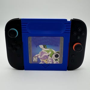 Support pour manette Gameboy Joy Con 2 bleu, couleur Gameboy avec aimants et autocollant holographique ! Commutateur 2 !