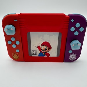 Mario Gameboy Joy Con Controller Holder Grip Gameboy Color with rail locks and holographic sticker!
