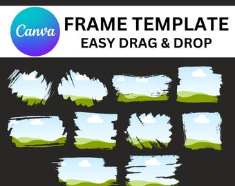 Pincel de pintura DIY PNG en CANVA con fácil arrastrar y soltar, diseños de paquetes de marcos de Canva editables, pinceles, marcos de Canva con efecto blanqueador, marcos de Canva