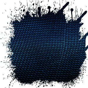 May include: Abstract blue and black digital art with a textured background. The background is a dark blue with a pattern of small circles. The edges of the image are faded and have a splatter effect.