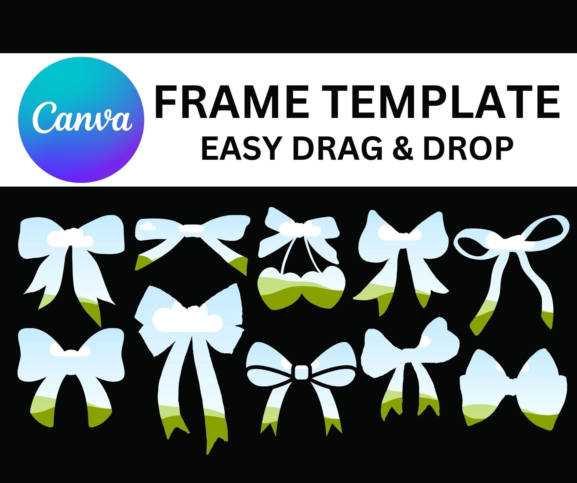 Ribbon Bow Bun Bundle Canva Frames, Frames for Canva, Mom Life Life ...