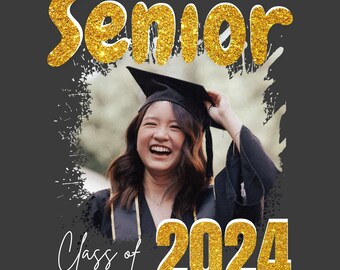 Graduation 2024 Design - Canva Frames - Editable Template - Easy Drag and Drop - Design Digital Element - Add Your Own Design