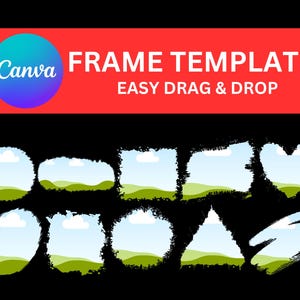 Bleekeffect Verontruste rand Penseelstreken Canva Frames Sjabloon, Canva Frame Mockup, Aangepast Canva Frame, Creëer je eigen bleekeffect