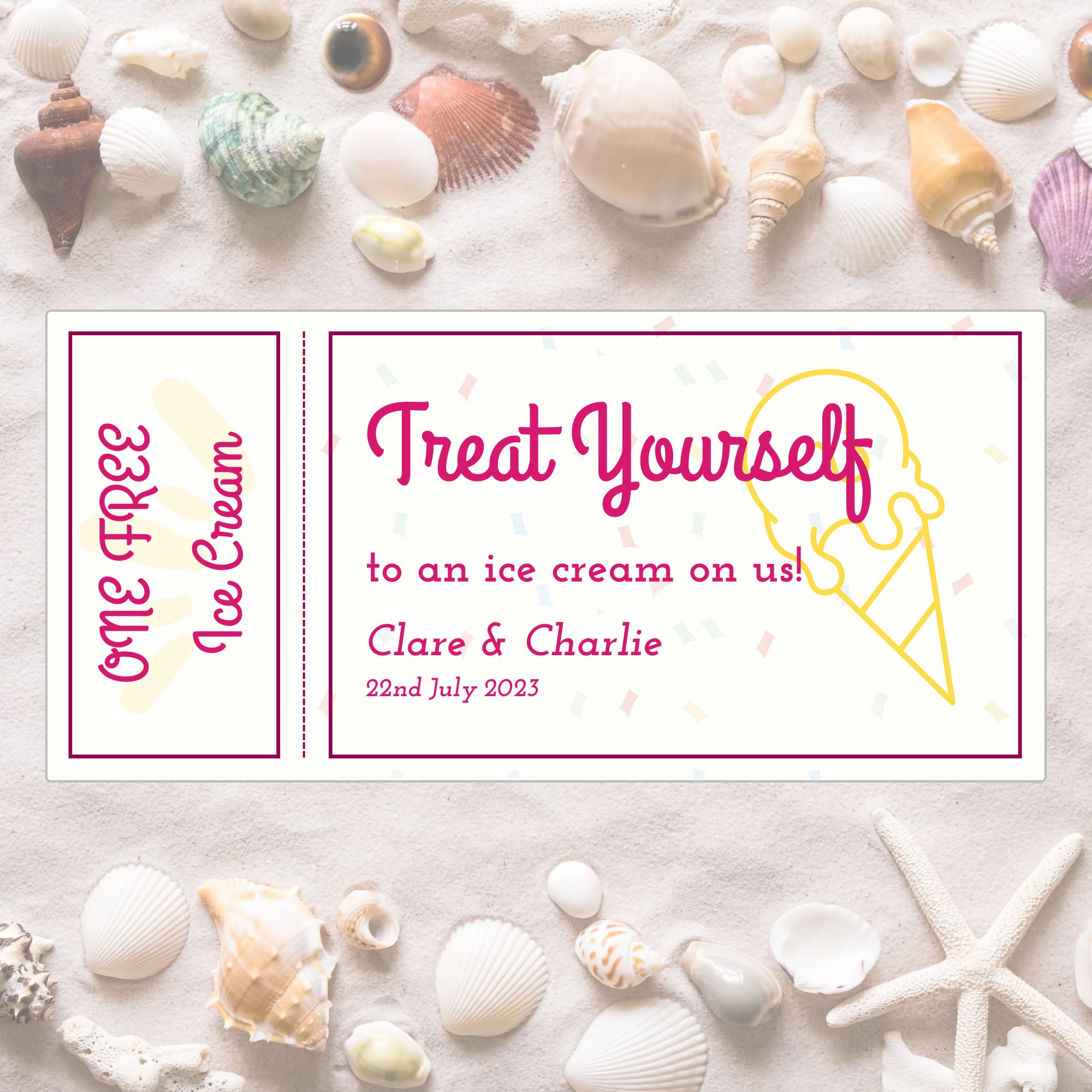 Editable Free Ice Cream Coupon Template for Canva Free - Coupon ...