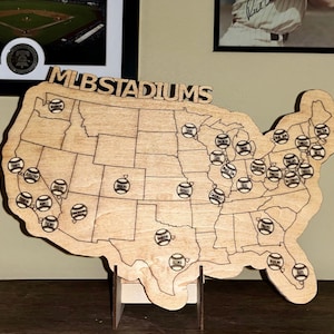 Baseball Stadion-Tracker, MLB Ballpark Reisekarte, individuelles Geschenk für Sportliebhaber, personalisiertes ausfüllbares professionelles Baseball-Bucketlist-Zeichen