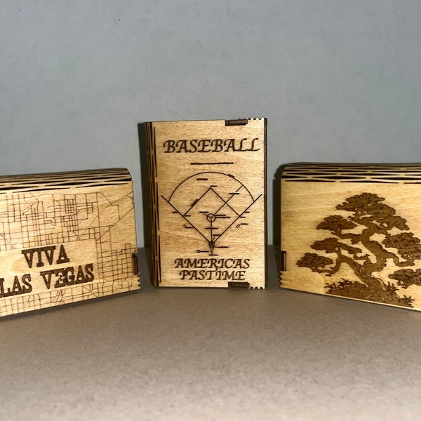 Wooden Baseball Card Box Etsy