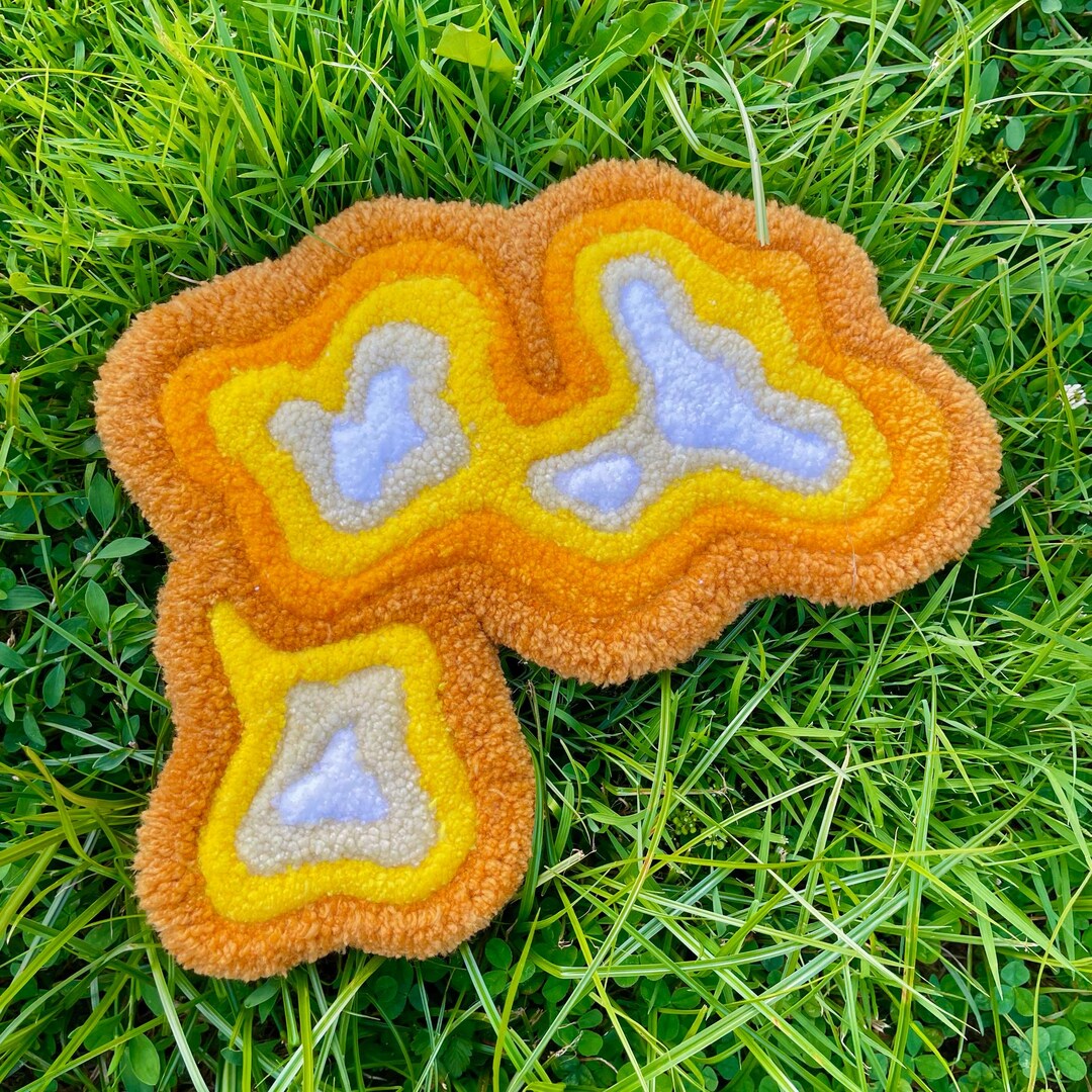 Abstract yellow Tone Tufted Rug - Etsy