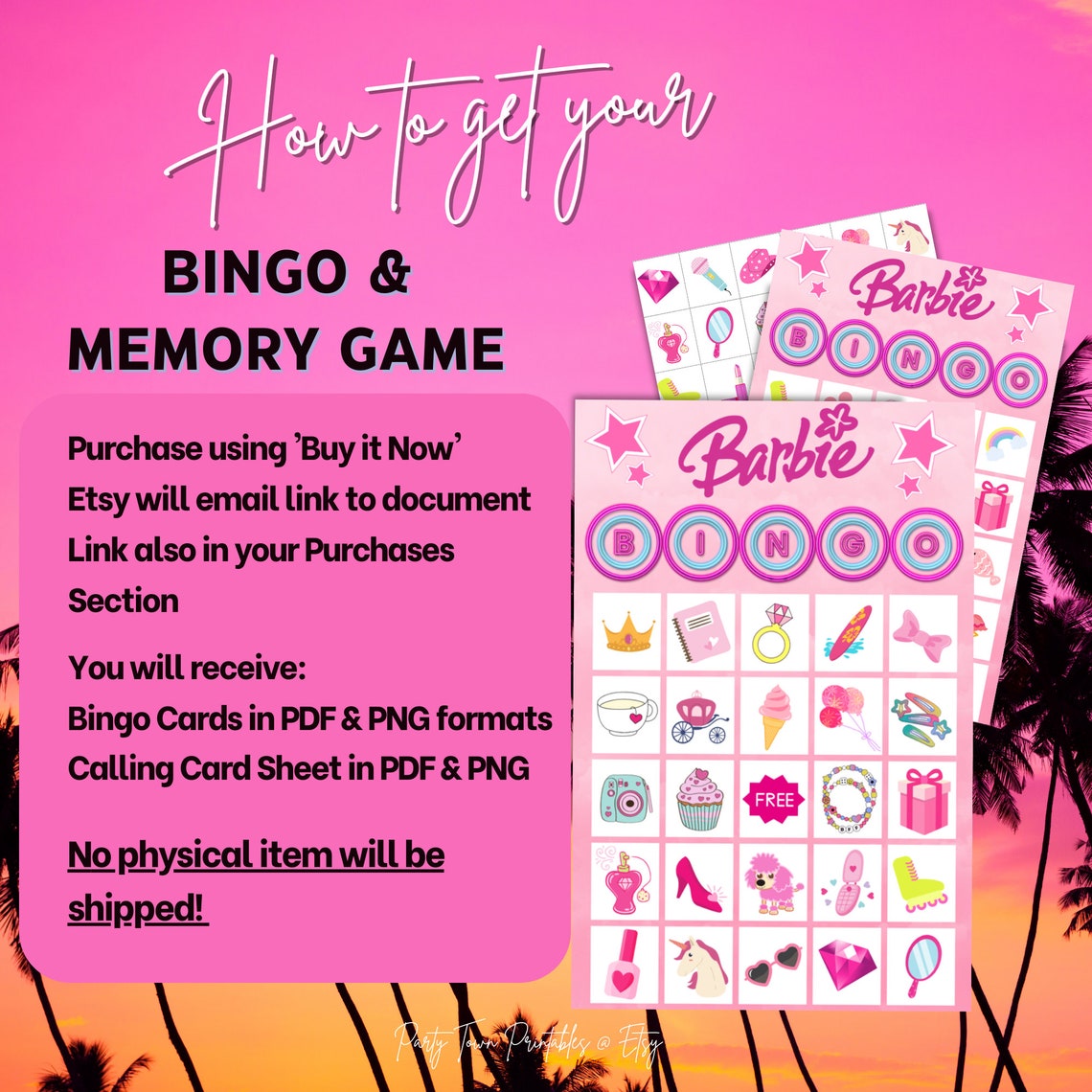 Barbie BINGO Game Printable Digital Download Memory Game - Etsy