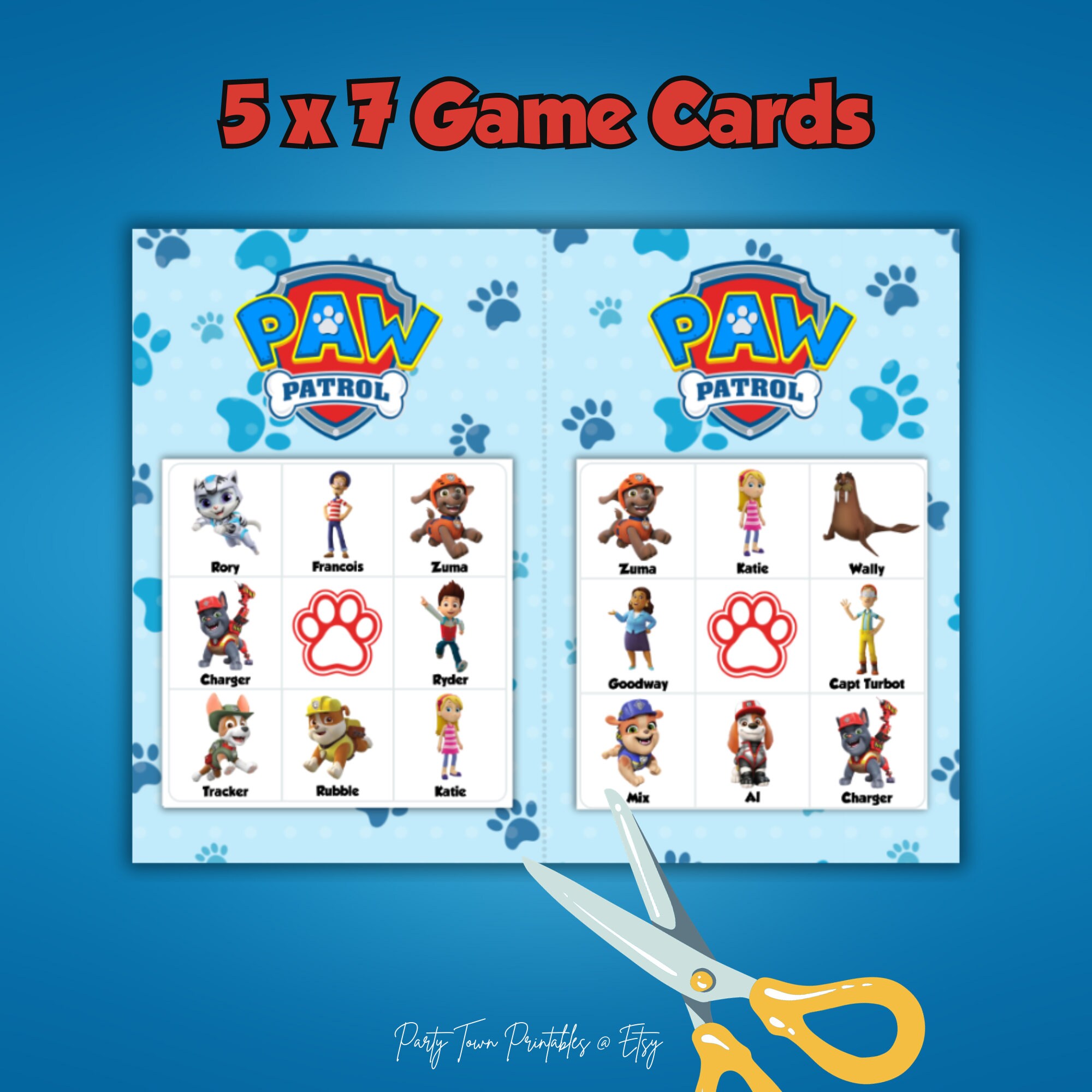 Paw Patrol BINGO Game Printable Digital Download Paw - Etsy UK