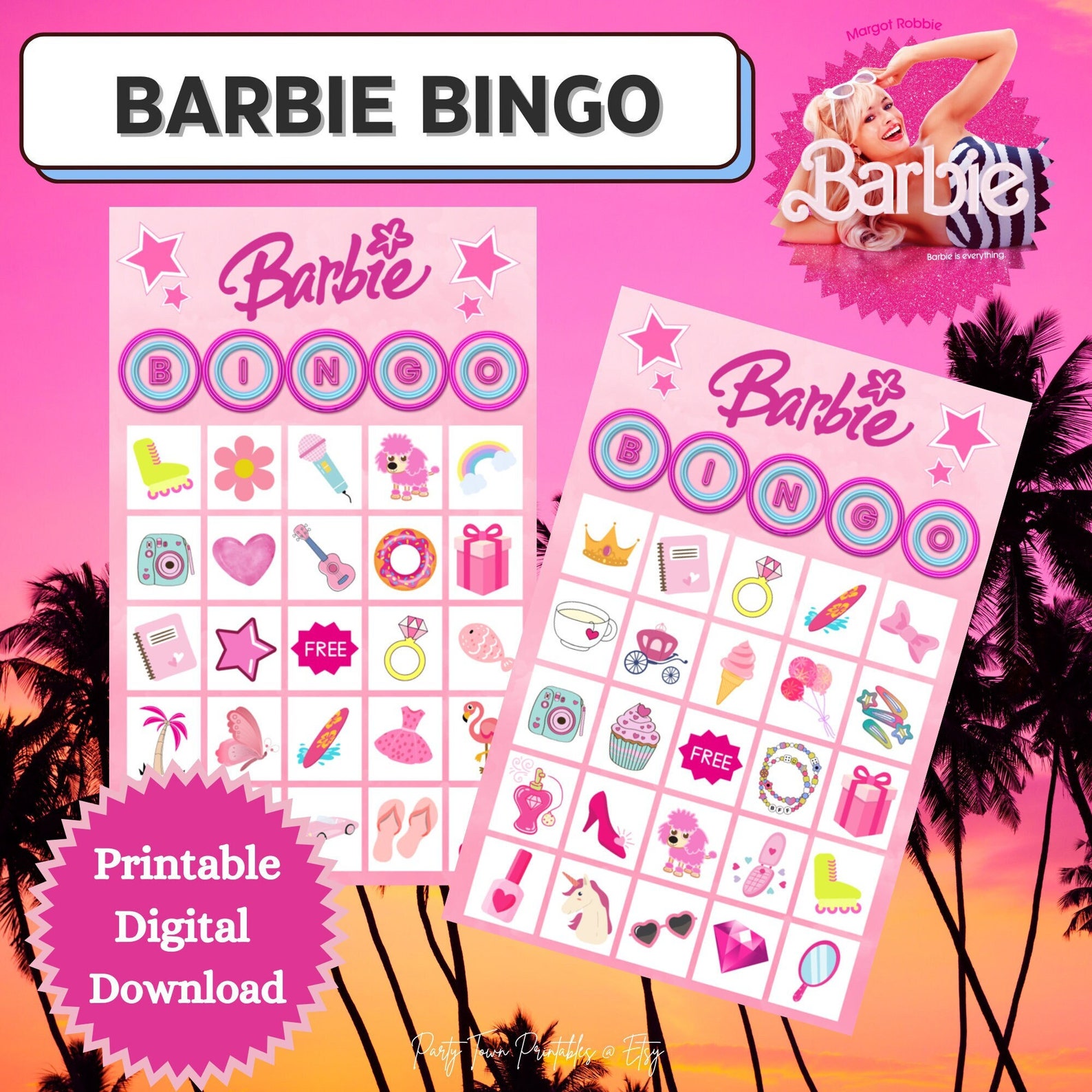Barbi BINGO Game Printable Digital Download Memory Game Etsy