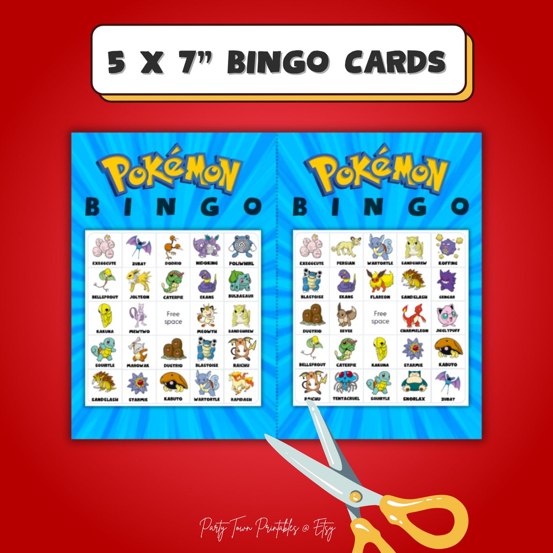Pokemon BINGO Game Printable Digital Download Pokemon Birthday - Etsy ...
